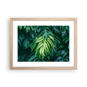 Plakat i ramme af lyst egetræ - Fordyb dig i friskhed - 40x30 cm