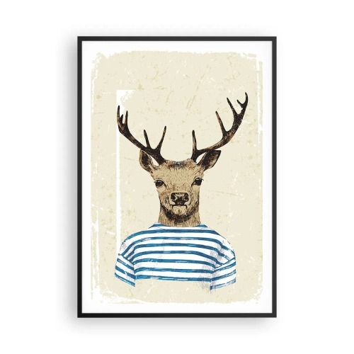 Plakat i sort ramme - Fordi jeg kan lide stribede skjorter! - 70x100 cm
