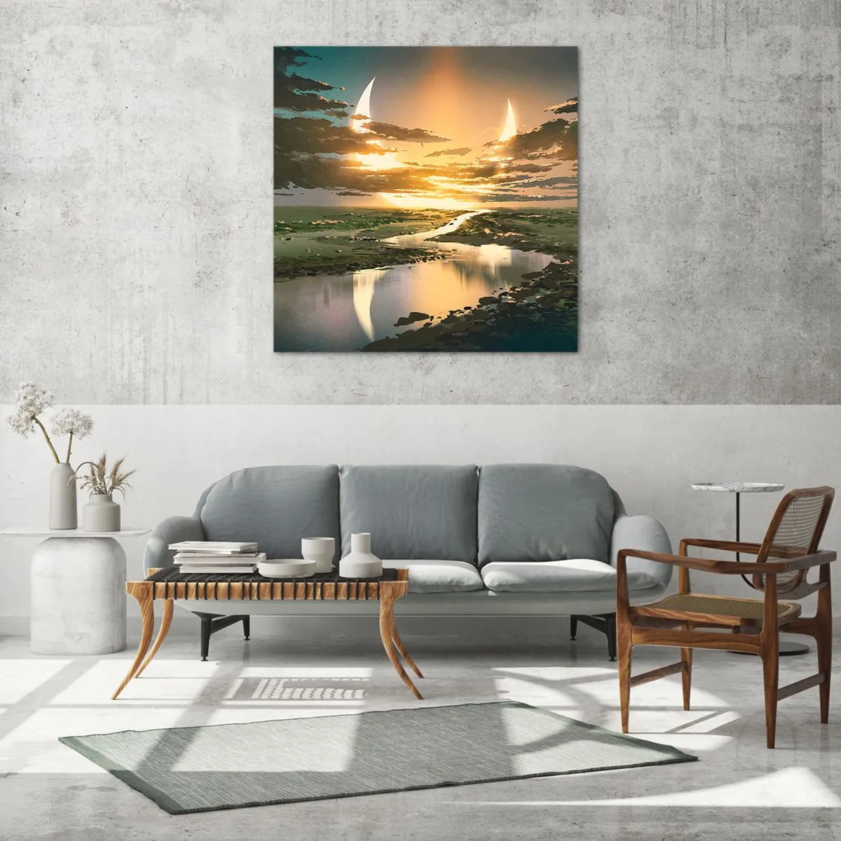 Billede på glas - Et eller andet sted i en galakse langt, langt væk - 60x60 cm