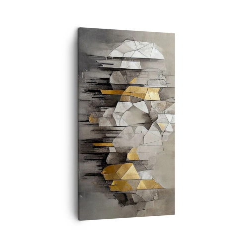 Lærredstryk - Billede på lærred - Komposition lavet af is og lys - 45x80 cm