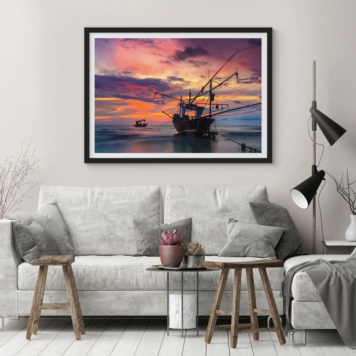 Plakat i sort ramme - En eksotisk aften - 100x70 cm