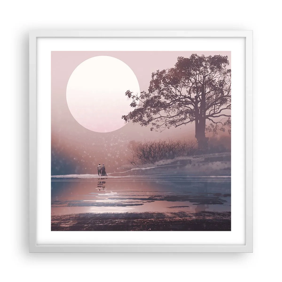 Plakat i hvid ramme - Natlige mærkværdigheder - 50x50 cm