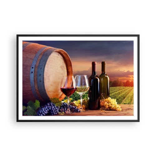 Plakat i sort ramme - Livet har smag her - 100x70 cm