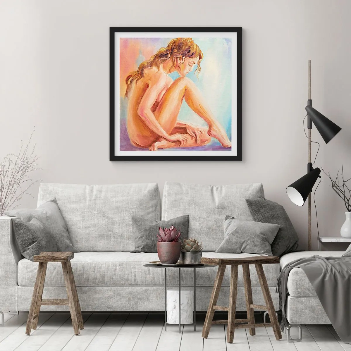 Plakat i sort ramme - Ungdomens handling - 30x30 cm