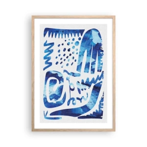 Plakat i ramme af lyst egetræ - Tilbage til rødderne - 50x70 cm