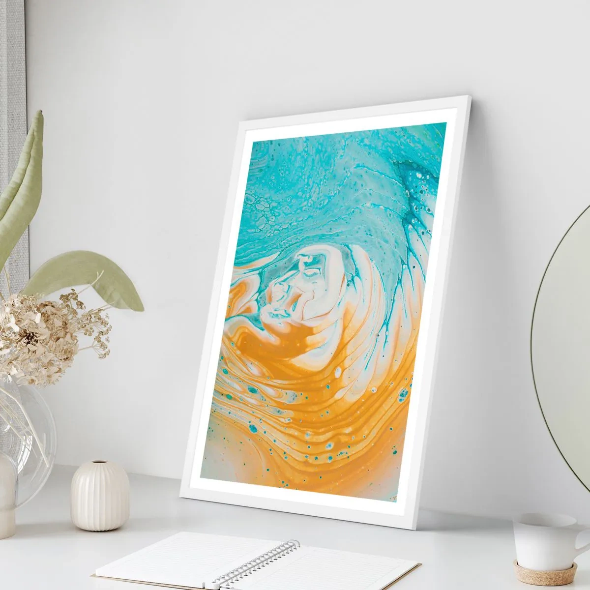 Plakat i hvid ramme - Pastel hvirvel - 40x50 cm