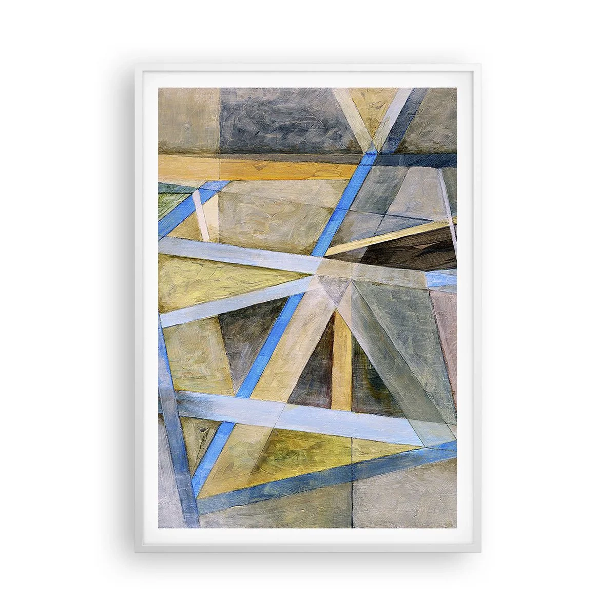Plakat i hvid ramme - Lige eller skråt? - 70x100 cm