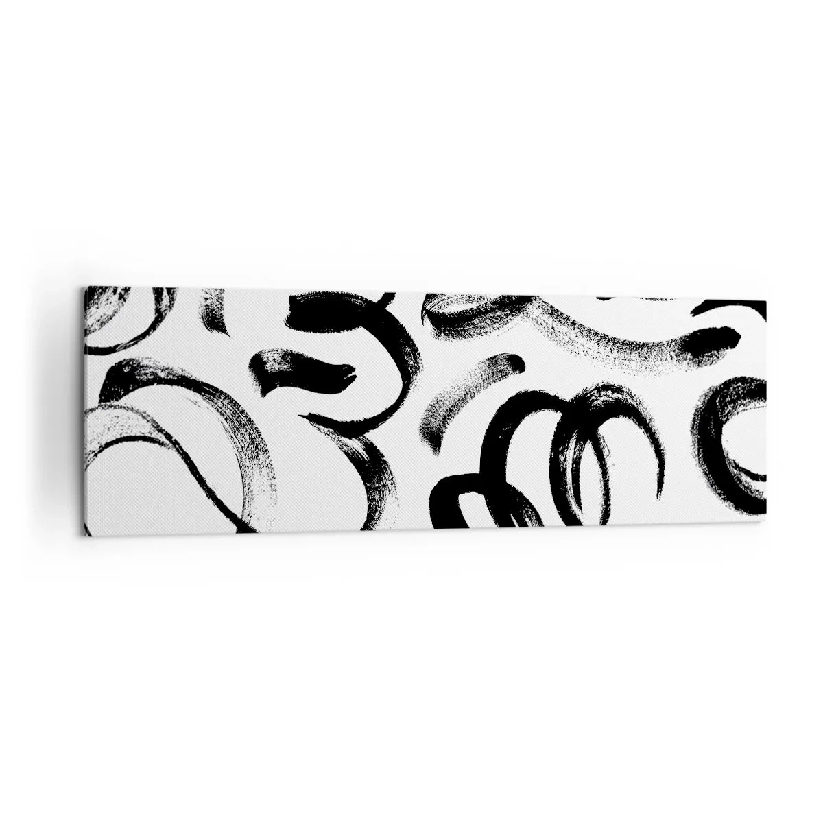 Lærredstryk - Billede på lærred - I sort og hvidt - 160x50 cm