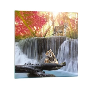 Billede på glas - Surrealistisk landskab    - 60x60 cm