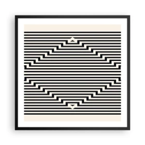 Plakat i sort ramme - Geometrisk illusion - 60x60 cm