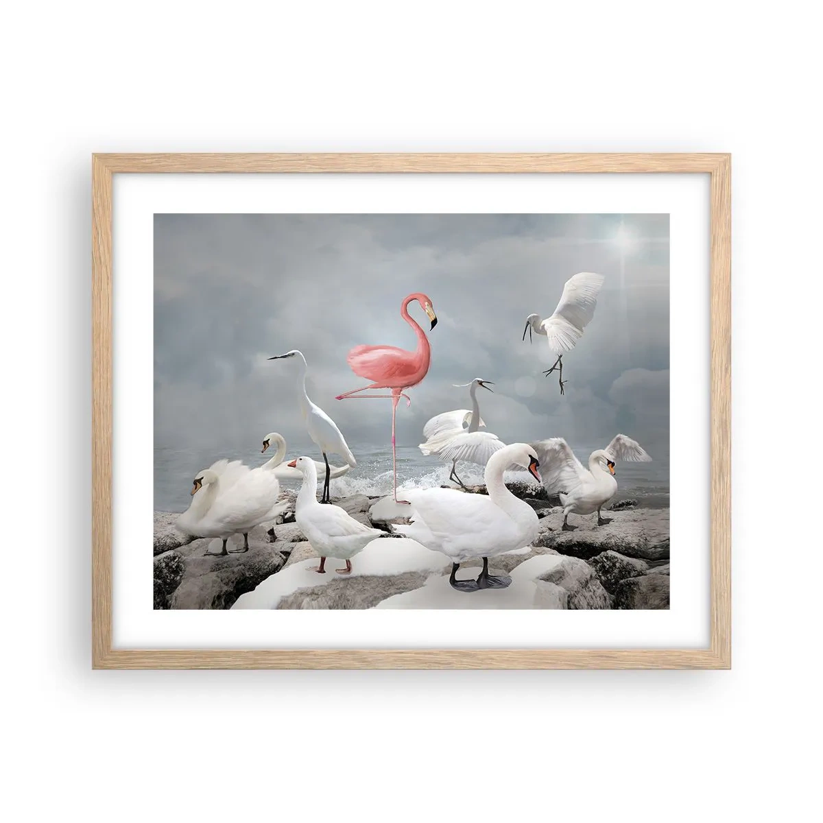 Plakat i ramme af lyst egetræ - Hvor kommer jeg fra? - 50x40 cm