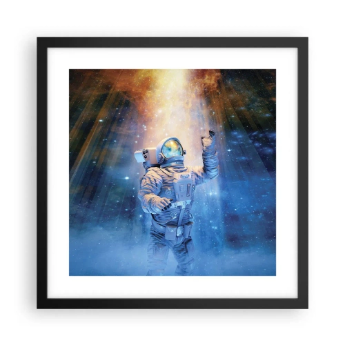 Plakat i sort ramme - Endelig på destinationen - 40x40 cm