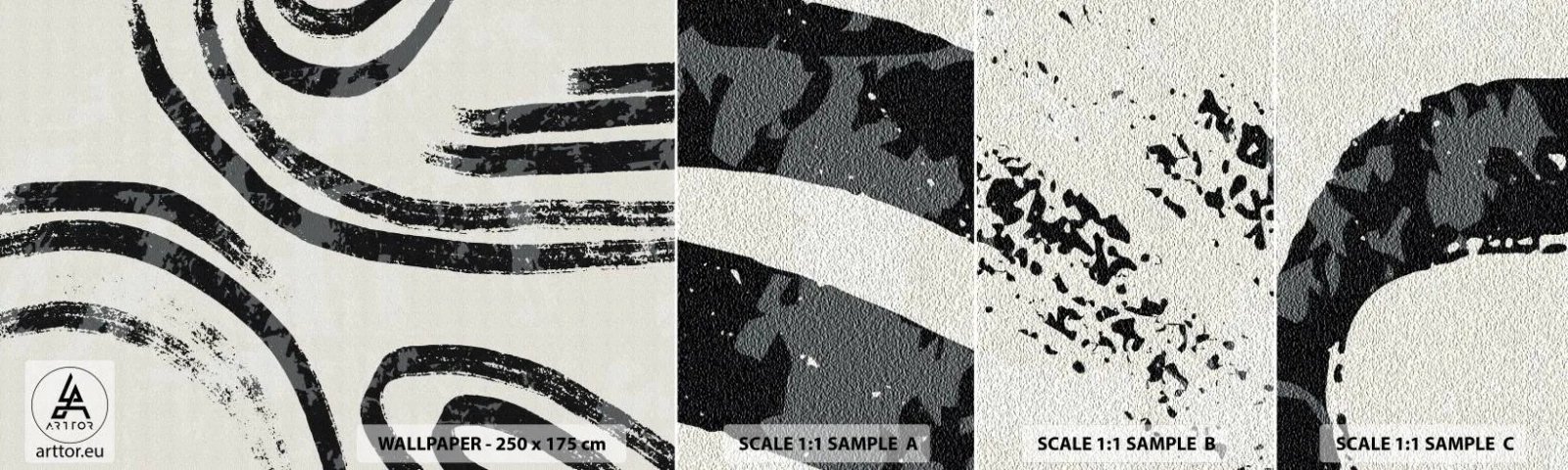 Fototapet Prøve Standard Eco - Halvt stoppet - Minimalisme, Tankestreger, Boho - 100x30 cm