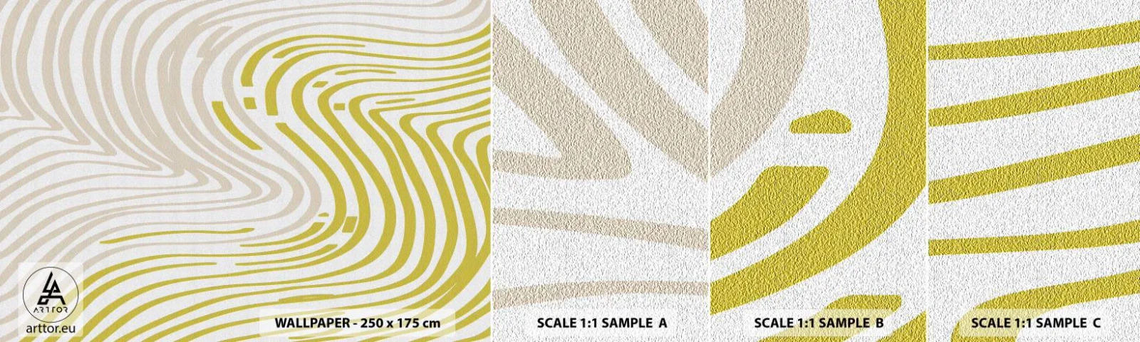 Prøve Fototapet Selvklæbende Deluxe Sticker - Komposition med et blidt sving - Minimalisme, Stykke, Lyse - 100x30 cm