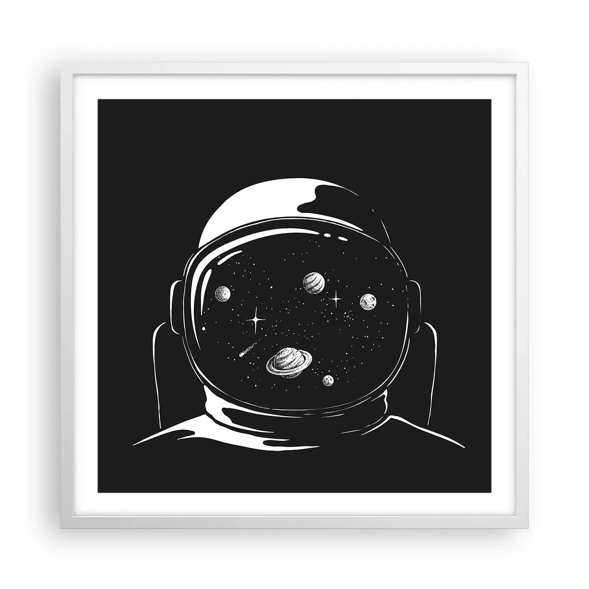 Plakat i hvid ramme - Flot udsigt - 60x60 cm