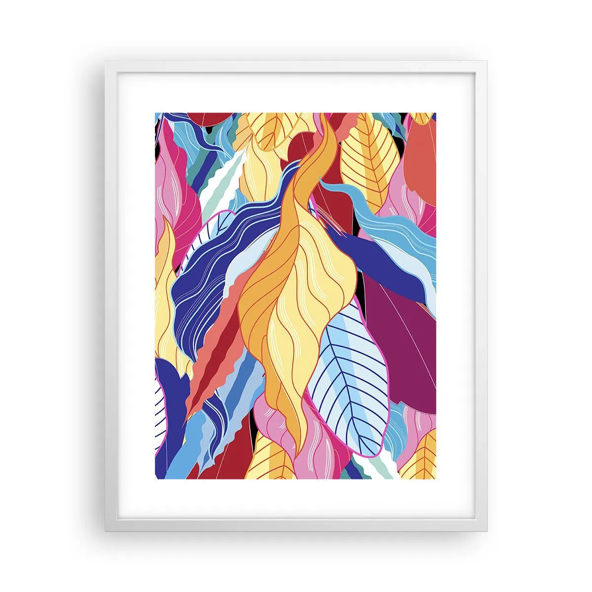 Plakat i hvid ramme - Et farverigt rod - 40x50 cm