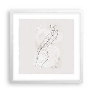 Plakat i hvid ramme - At forvilde sig med blikket - 40x40 cm