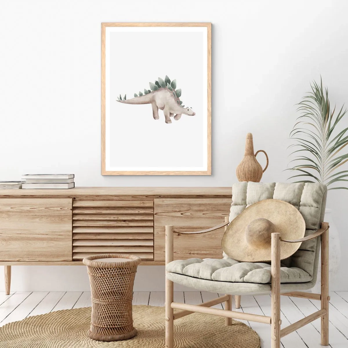 Plakat i ramme af lyst egetræ - Din ven - 70x100 cm