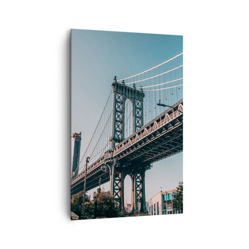 Lærredstryk - Billede på lærred - Over byens bølger - 80x120 cm