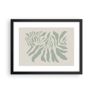 Plakat i sort ramme - Smaragdgrøn gren - 40x30 cm