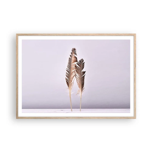 Plakat i ramme af lyst egetræ - Mod intetheden - 100x70 cm