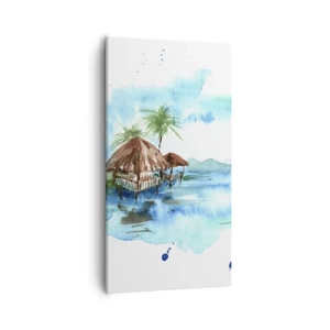Lærredstryk - Billede på lærred - Et sted i Stillehavet - 55x100 cm