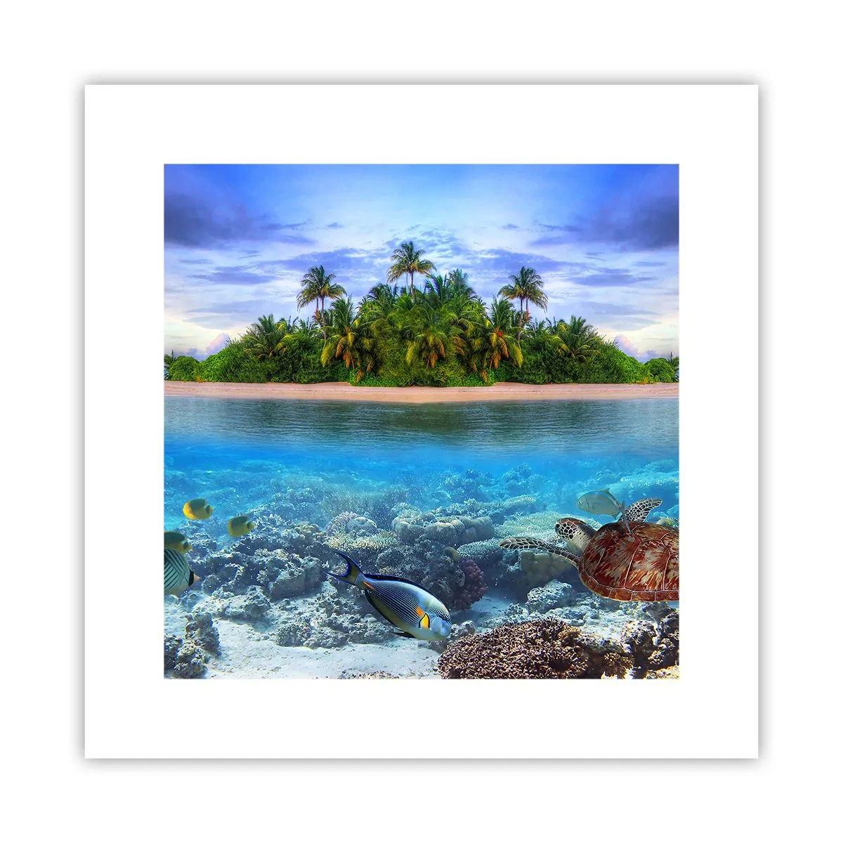 Plakat - Den himmelske ø inviterer dig - 30x30 cm