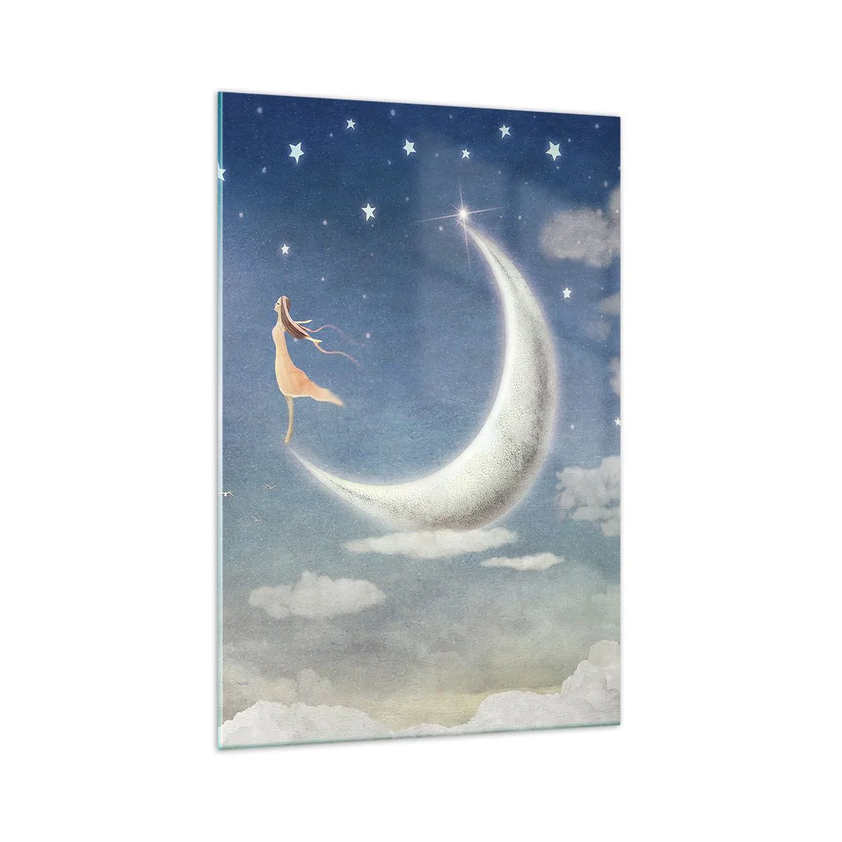 Billede på glas - Blå bejler - 70x100 cm