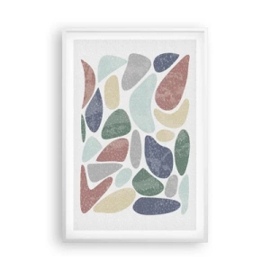 Plakat i hvid ramme - Mosaik af pulveriserede farver - 61x91 cm