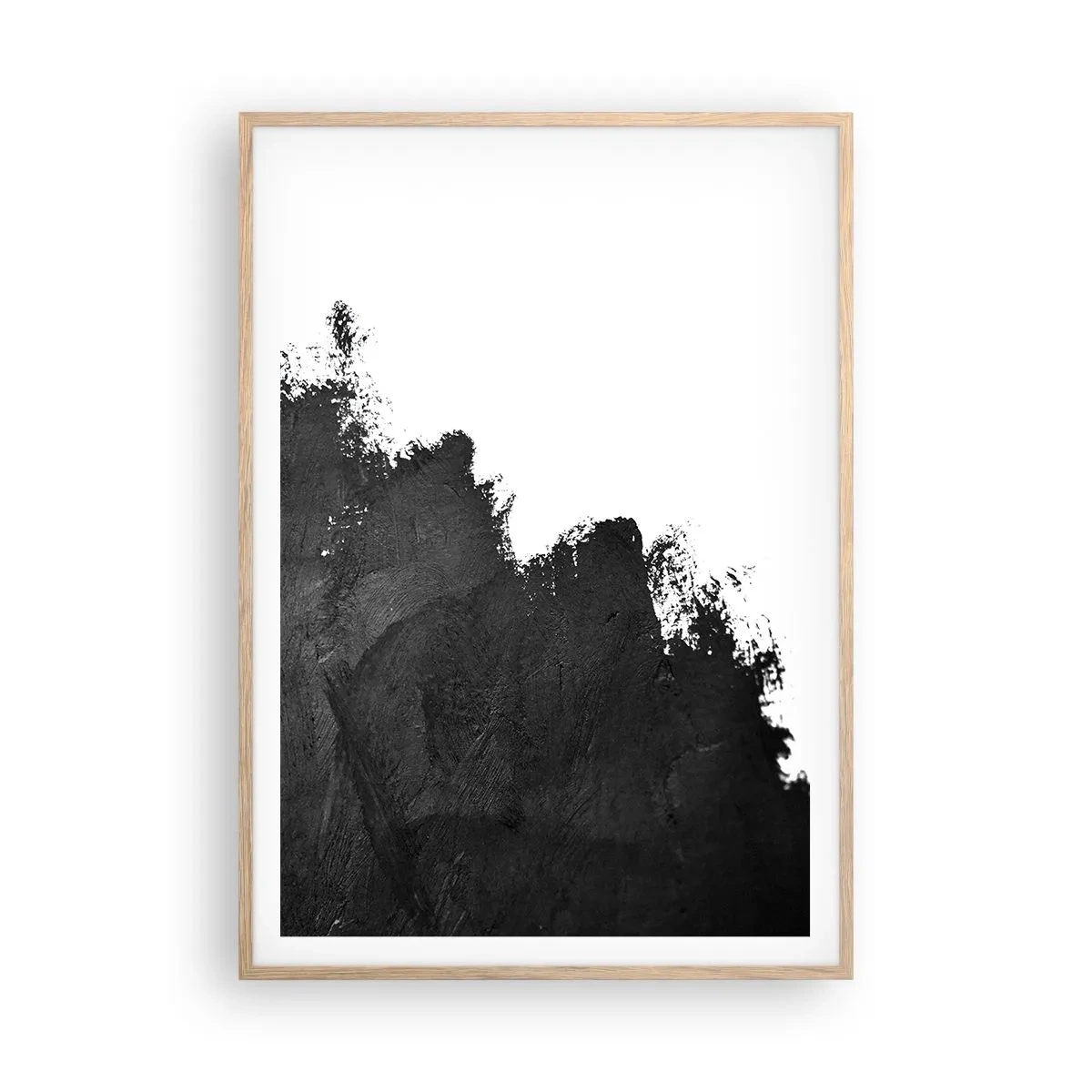 Plakat i ramme af lyst egetræ - Elementer: jord - 70x100 cm