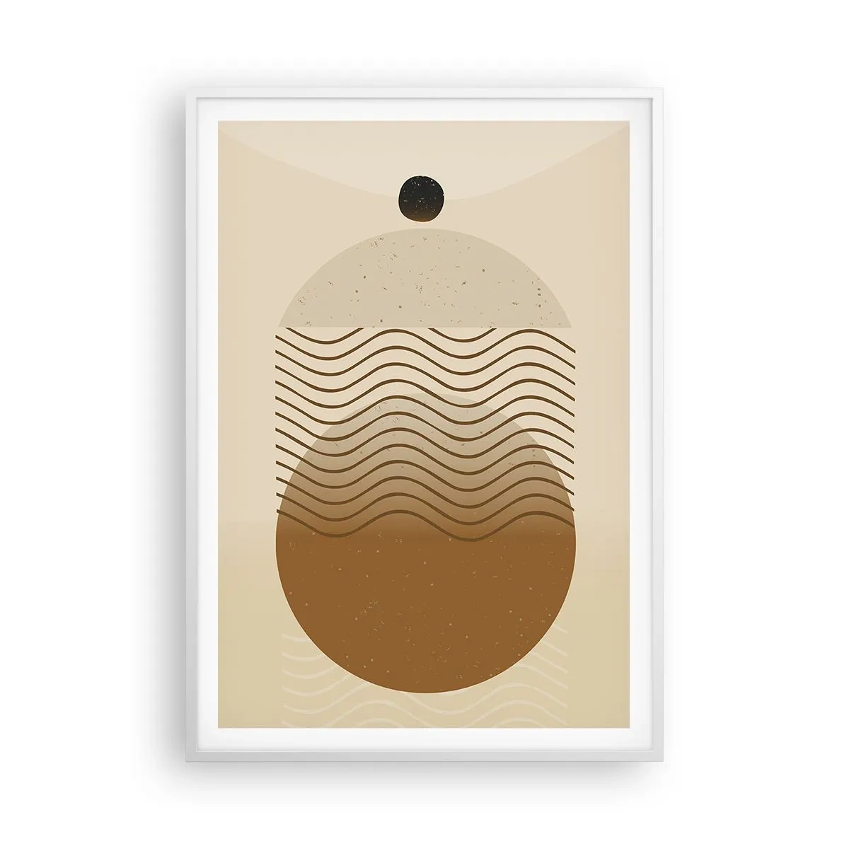 Plakat i hvid ramme - Om geometriske figurers oprindelse - 70x100 cm