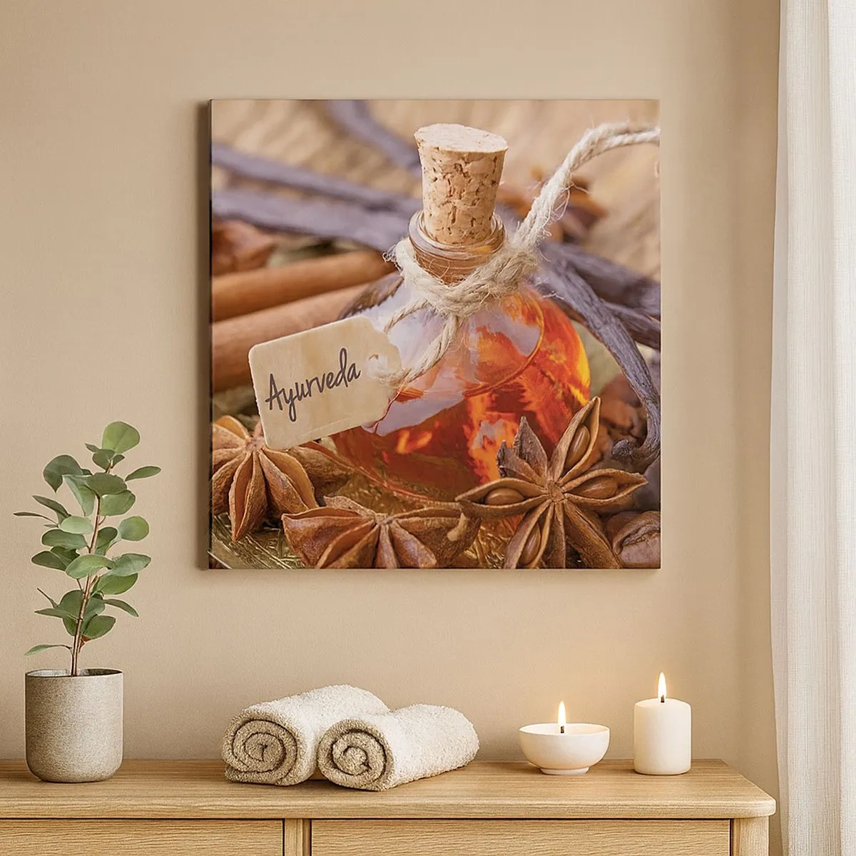 Lærredstryk - Billede på lærred - På vej mod enhed af krop og ånd - 30x30 cm