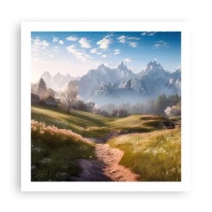 Plakat - Idyllisk dal - 60x60 cm