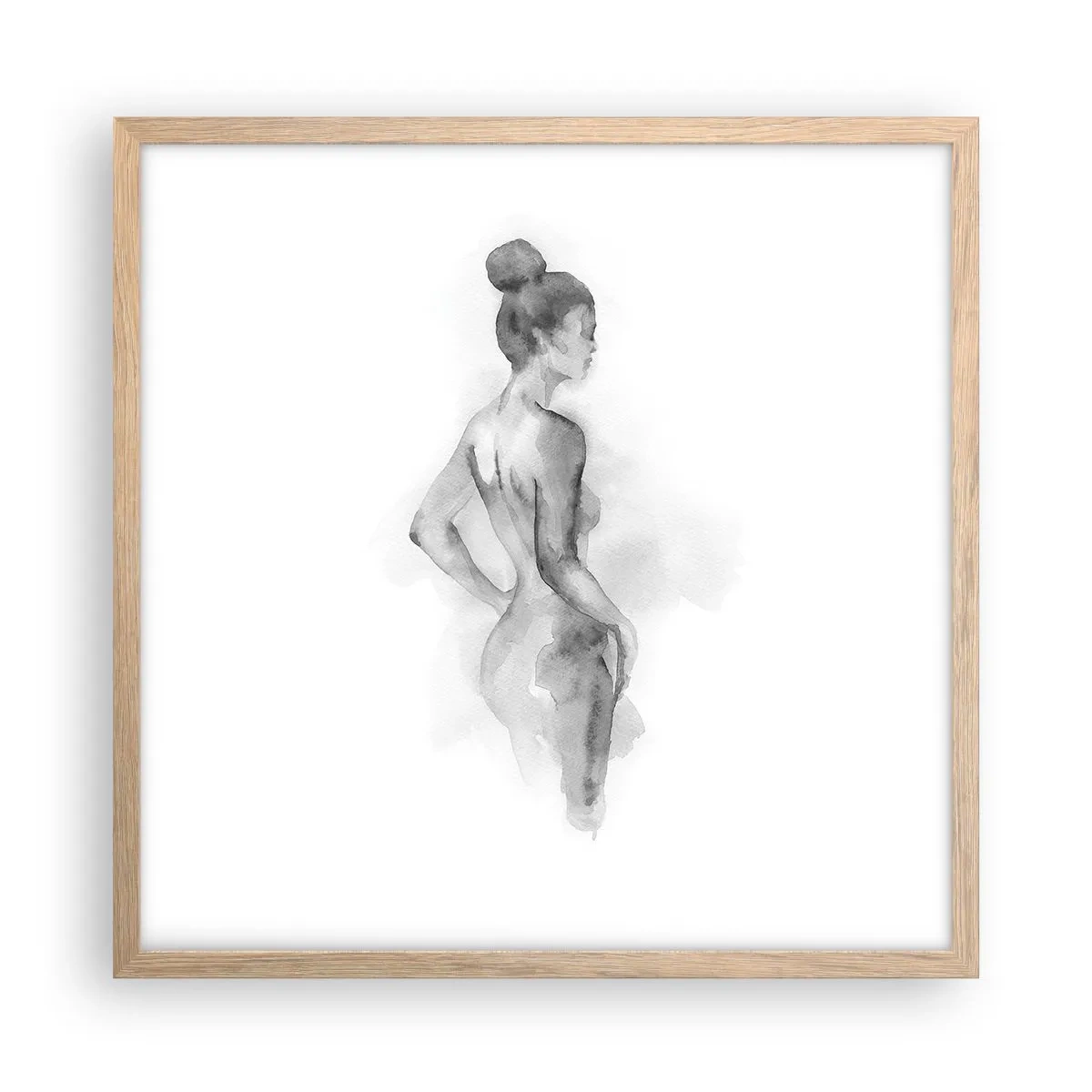 Plakat i ramme af lyst egetræ - Smukt som et maleri - 50x50 cm