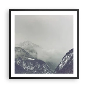 Plakat i sort ramme - Tåget dal - 60x60 cm