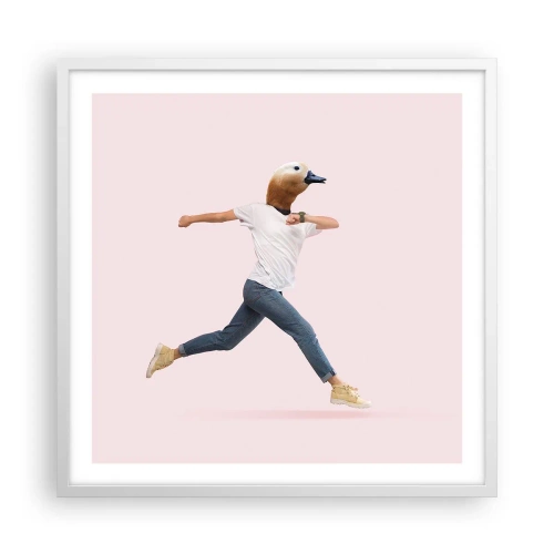 Plakat i hvid ramme - En knivspids absurditet - 60x60 cm