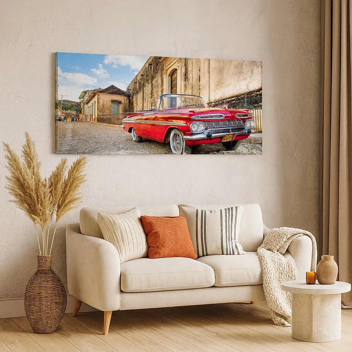 Lærredstryk - Billede på lærred - Cubanske følelser - 100x40 cm