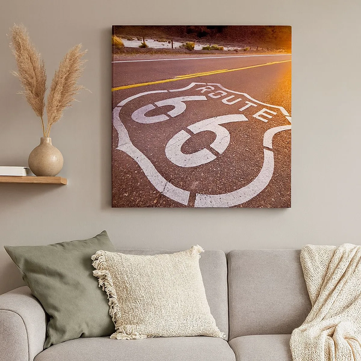 Lærredstryk - Billede på lærred - Den berømte Route 66 - 30x30 cm