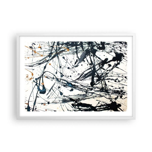 Plakat i hvid ramme - Ekspressionistisk abstraktion - 70x50 cm