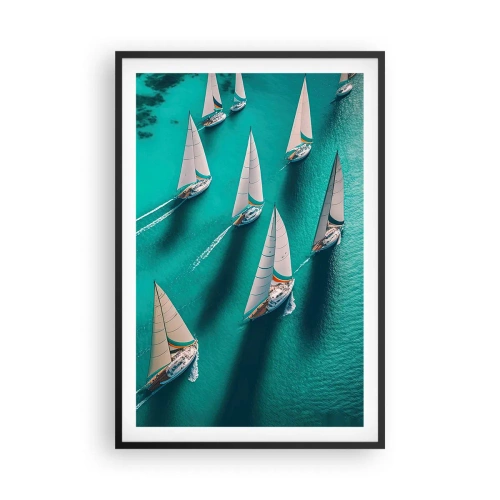 Plakat i sort ramme - Konkurrerer med vinden - 61x91 cm