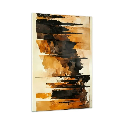Billede på glas - Harmoni af sort og guld - 70x100 cm
