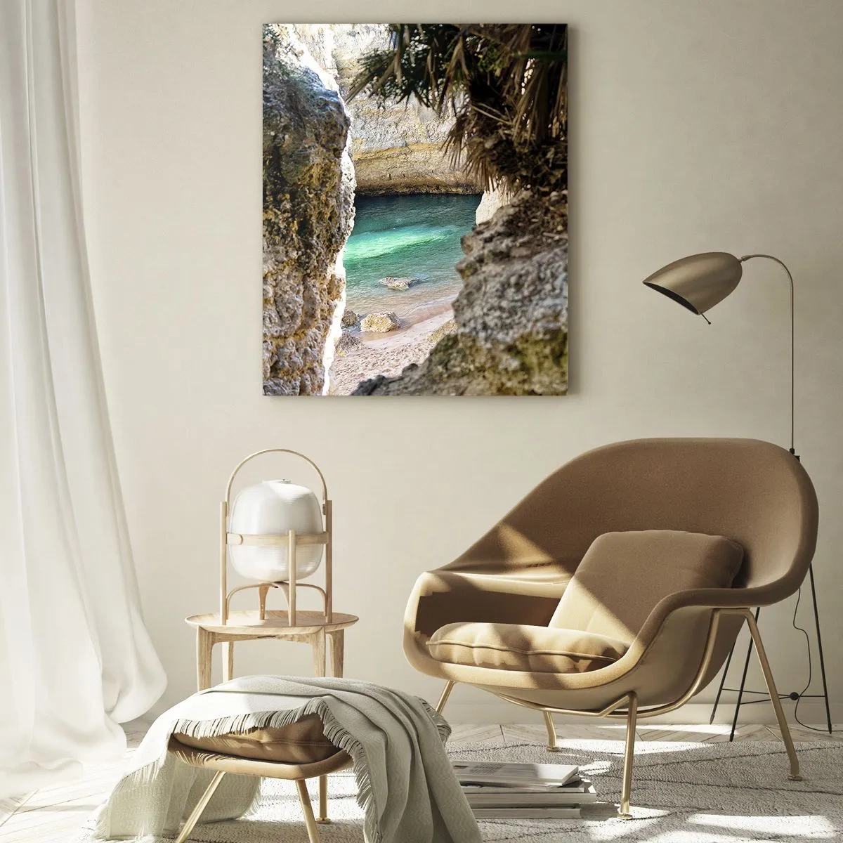 Billede på glas - Turkis bugt - 80x120 cm