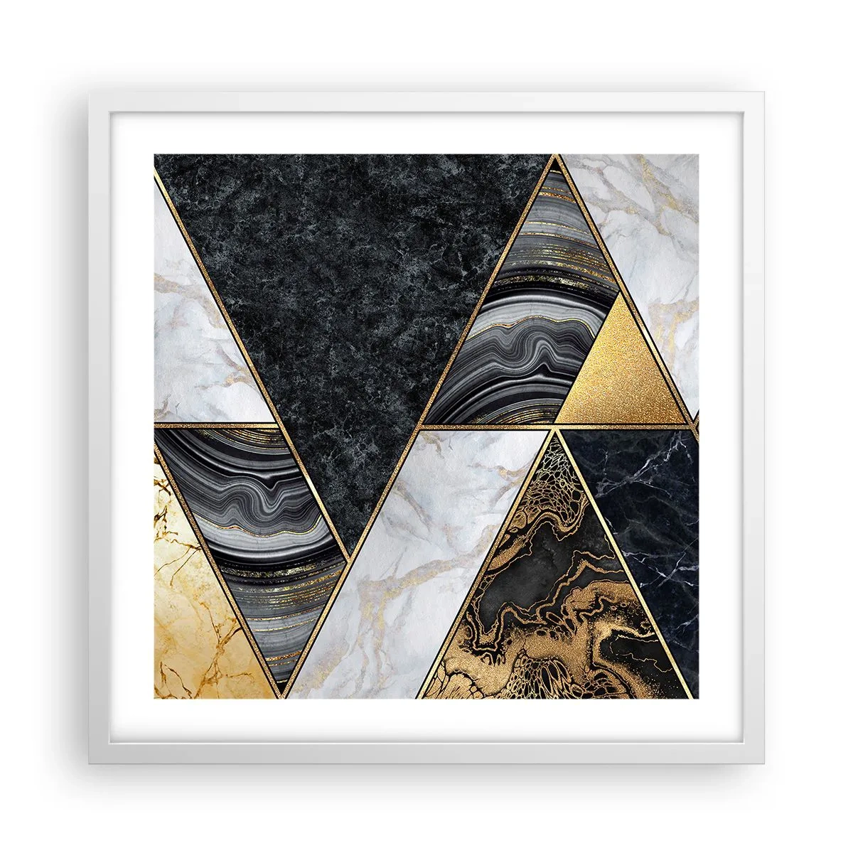 Plakat i hvid ramme - Sten for sten - 50x50 cm