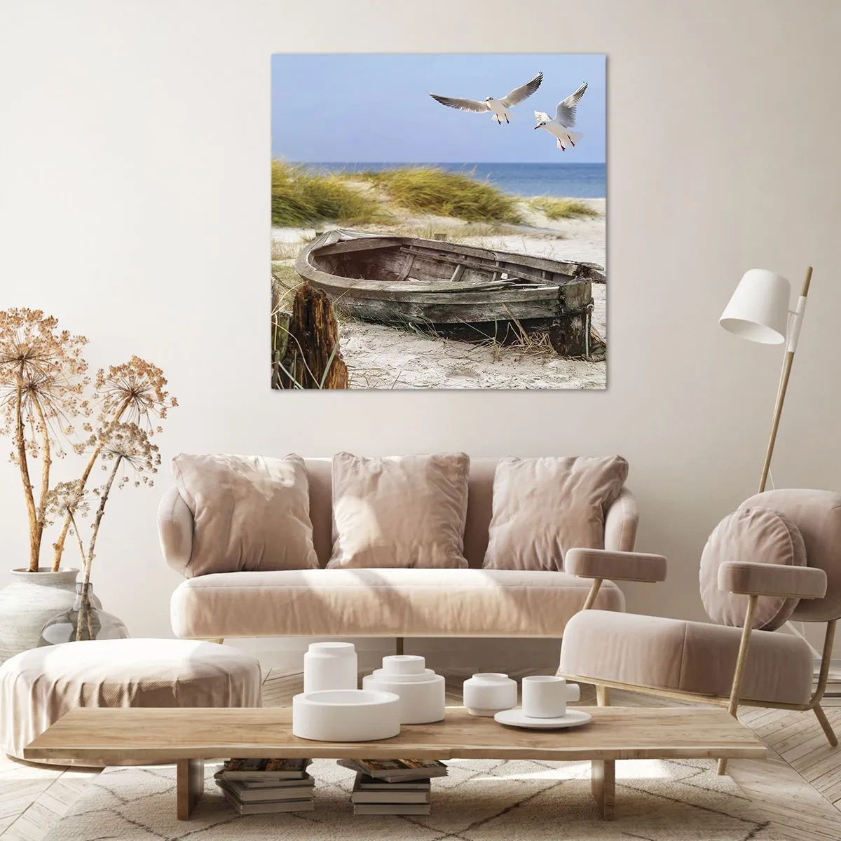 Lærredstryk - Billede på lærred - Badet i vinden - 40x40 cm