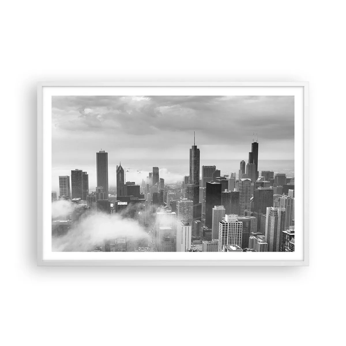 Plakat i hvid ramme - Amerikansk landskab - 91x61 cm