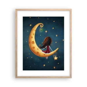 Plakat i ramme af lyst egetræ - Der var engang... - 40x50 cm