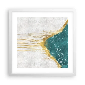 Plakat i hvid ramme - Gyldent tidevand - 40x40 cm