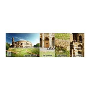 Prøve Fototapet Premium Canvas - Du kan stadig høre våbenklirren - Colosseum, Rom, Arkitektur - 100x30 cm