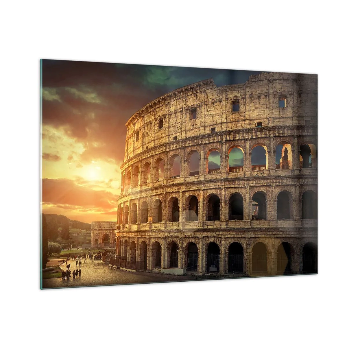 Billede på glas - Kolossalt indtryk - 100x70 cm