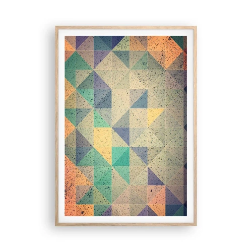 Plakat i ramme af lyst egetræ - Republikken trekanter - 70x100 cm